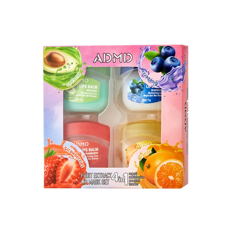 4/8/24pcs Fruit Series Lip Balm Set Moisturizing Refreshing Non-sticky Anti-Cracked Lip Balm for Lips Skin Care