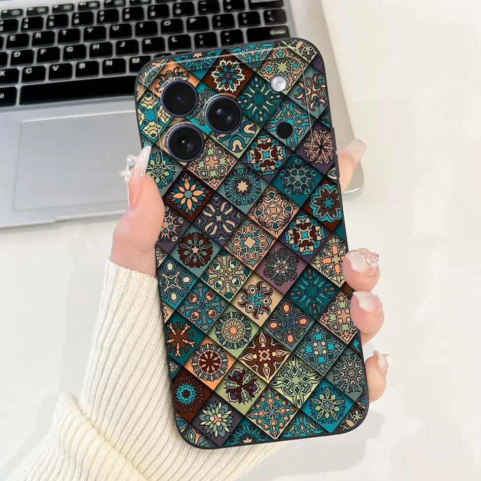For iPhone 17 Pro Case Silicone Luxury Flowers Cute Kawaii Funny Painted Cover For iP 17 Pro Phone Case A3256 A3522 A3523 A3524