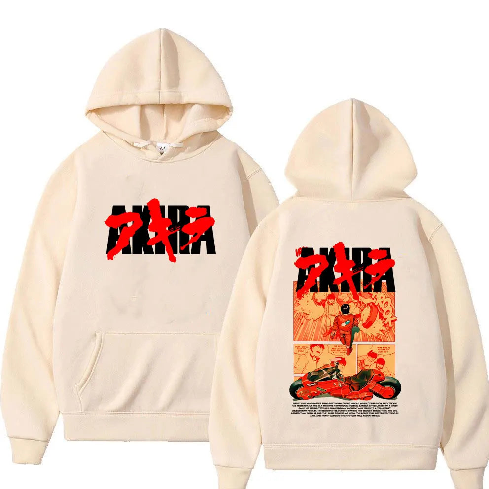 Japanese Science Fiction Cartoon Movie Anime Akira Shotaro Kaneda Graphic Hoodie Men Women Cotton Oversized Pullover Sweatshirt