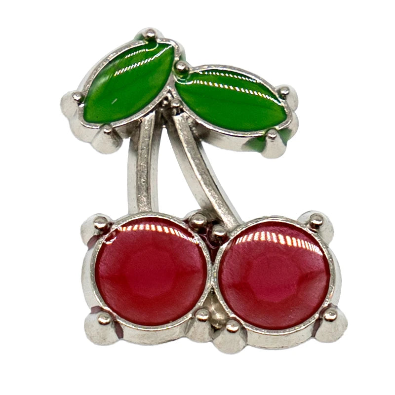 1-16PCS Classic Metal Cherry Shoe Charms for Girls,Scallop Star Pin Accessories for Shoes,Crown Leaf Clog Buckles for Sandals