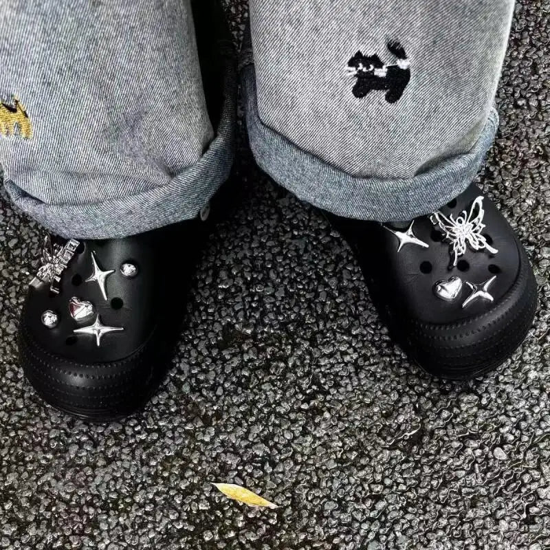 Luxury Y2K Metal Butterfly Designer Shoe Charms Set Summer 2026 Gothic Spider Clogs Sandals Accessories DIY Shoes Decorations