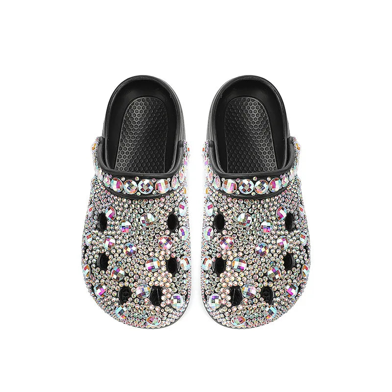 Bling Clogs Women Sandals Ladies Summer Beach Shoes EVA Lightweight Sandles Sparkling Rhinestone  Slippers Sandalias Clogs Shoe