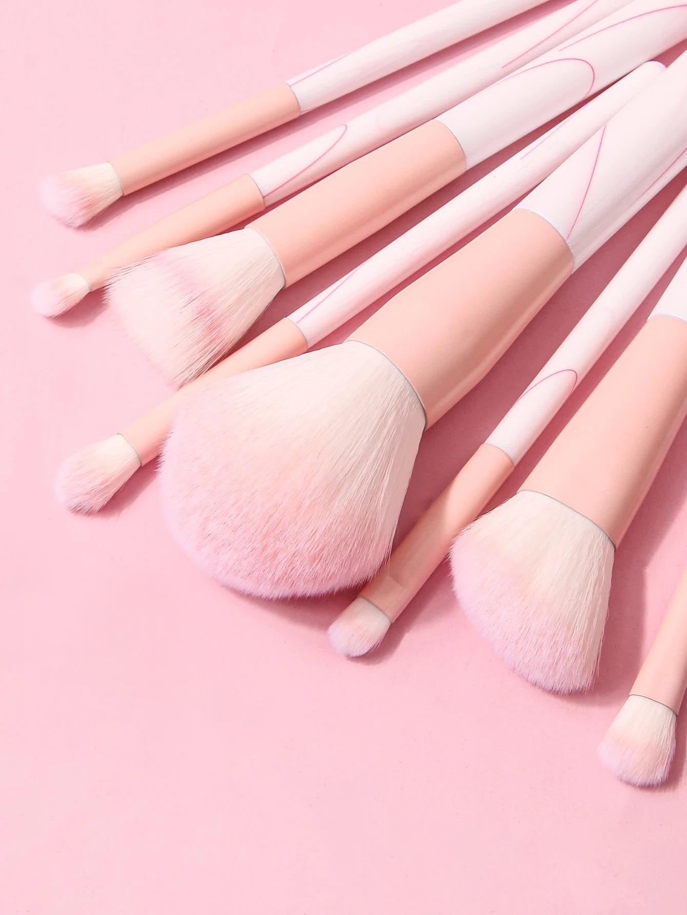 Multi-Function Cosmetic Brush Set, 12pcs Pink Fiber Makeup Brush Kit for Women with Makeup Brush Storage Bucket