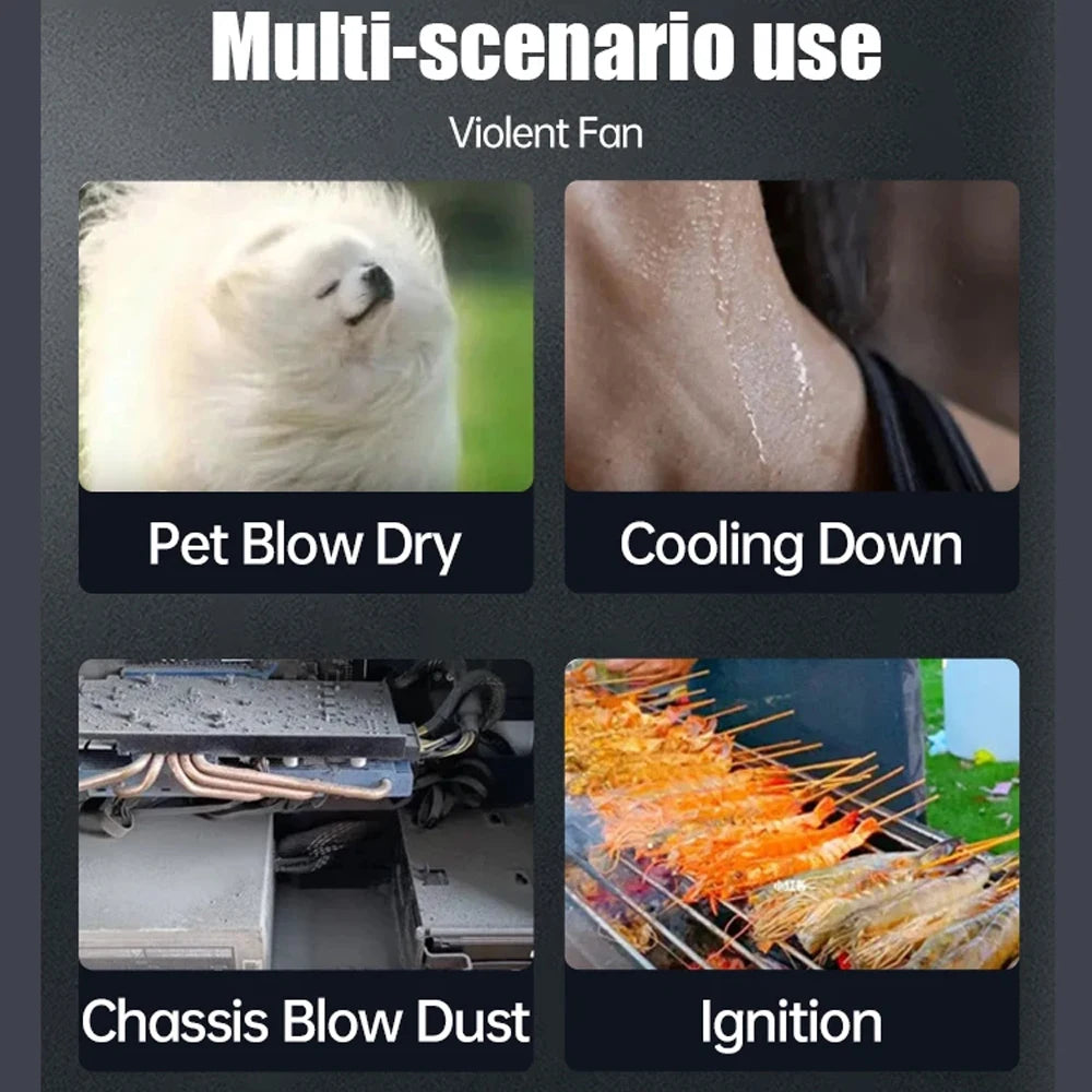 Type-C X6 Violent Fan Powerful Vacuum Dust Cleaner 140000RPM Strong Wind Fast Charging Brushless Turbo Blower Jet for Cleaning