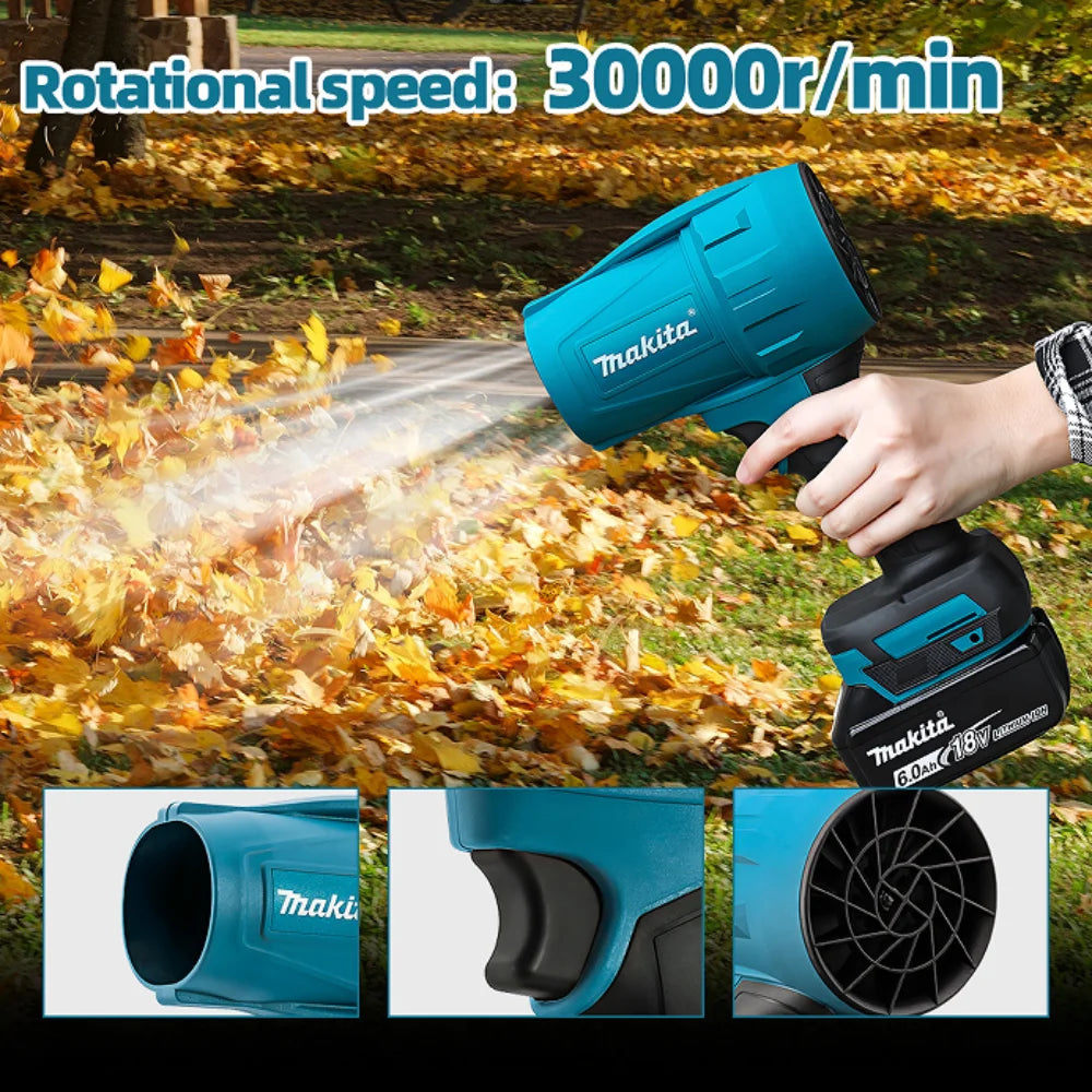 Makita 30000RPM Brushless Electric Turbo Blower Jet Fan 200M/S Handheld Leaf Dust Blowing Tool For Makita 18V Battery Pin