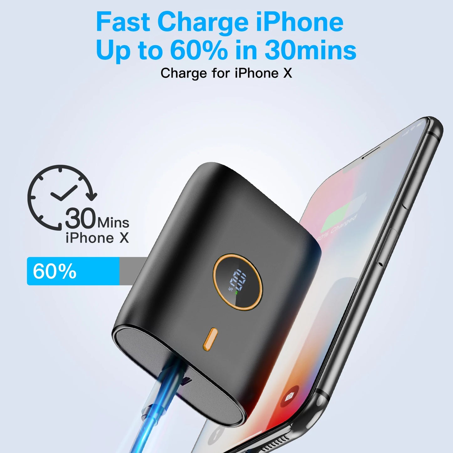 Hagnus Power Bank 22.5W Fast Charging 10000mAh Powerbank USB C Input & Output Quick Charge Portable External Battery for Iphone