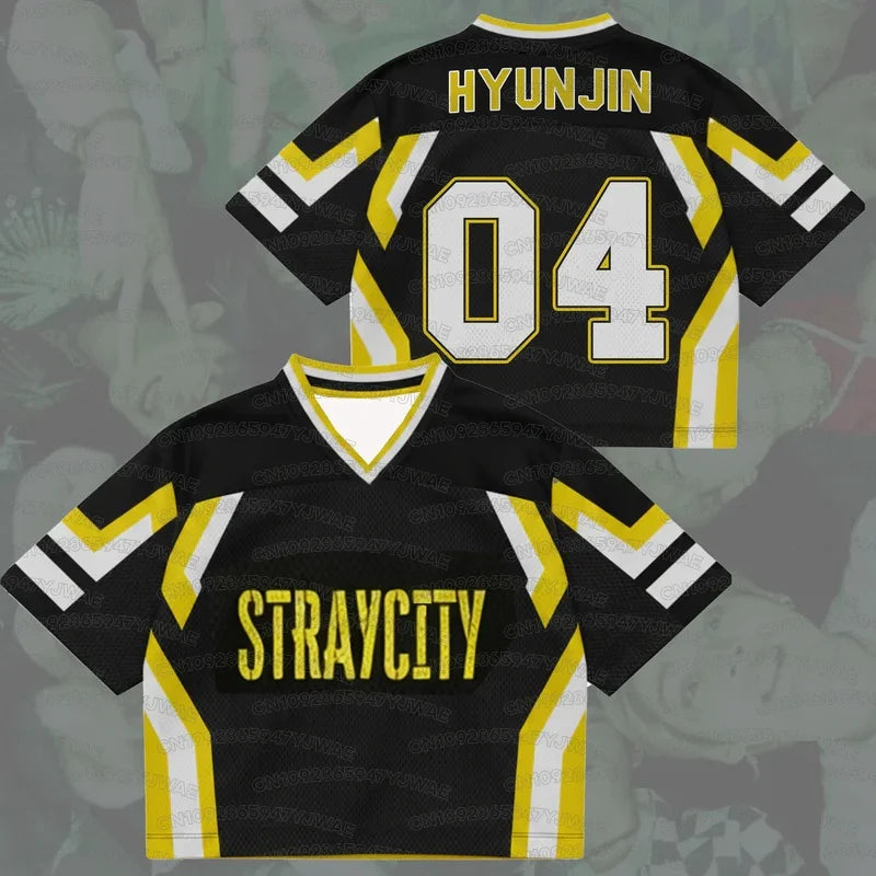 Summer Men's Women's Short SLeeve Stray City 2026 Concert World Tour Mixed Mesh Jersey Kpop Fans FELIX T-shirt Tops