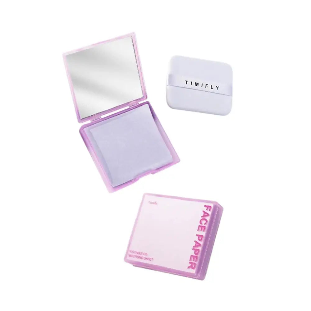 100pcs Portable Oil Absorbing Paper With Mirror Case Women Facial Care Beauty Facial Oil Blotting Paper with Mirror