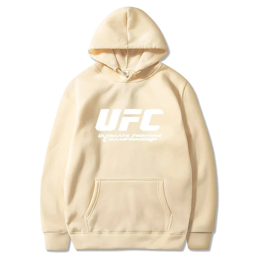 2026 New UFC Men's Hooded Sweatshirt Autumn Winter Polar Print Casual Sports Hooded Sweat