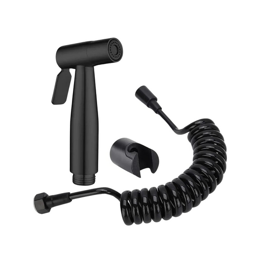 Steelo Stainless Steel Health Faucet with Flexible ABS Spring Hose pipe - 1 Metar Black
