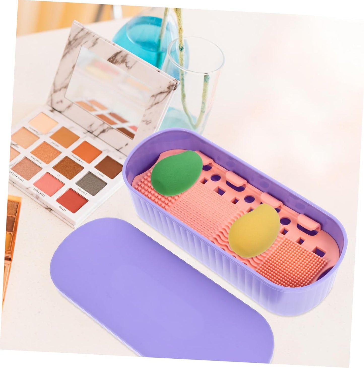 Makeup Brush Cleaning Storage Box Makeup Brush Cleaner Box for Women Home