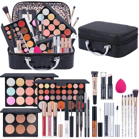 Makeup Kit for Teens,Girls Make up Kit,Makeup Set for Women Full Kit with Makeup Box, Eyeshadow Palettes, Lipsticks, Brushes and Beauty Tools,(Black)