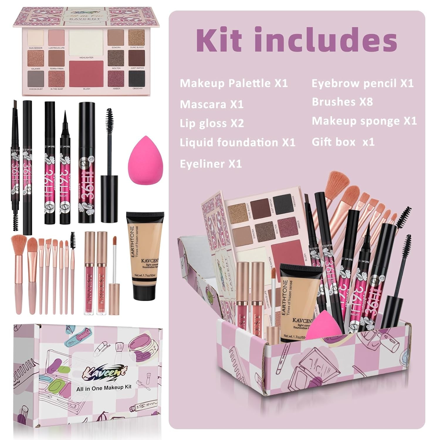 Makeup Kit for Women Teen Girls Full Kit Makeup Set for Teens Eyeshadow Makeup Gift Set Fo Women Teenagers Christmas Makeup Kits for Teens