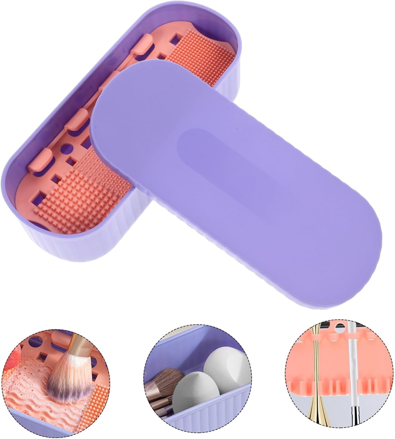 Makeup Brush Cleaning Box Portable Makeup Brush Drying Holder for to Clean and Organize Compact Design for Women
