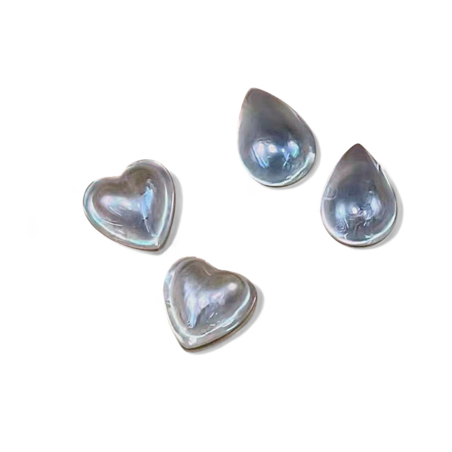 Mabe Pearl Earring, Teardrop & Heart Shape, Magnetic Earring clip on Non Pierced, Pair Earring, w/  Mother of Pearl Magnets clip Earrings