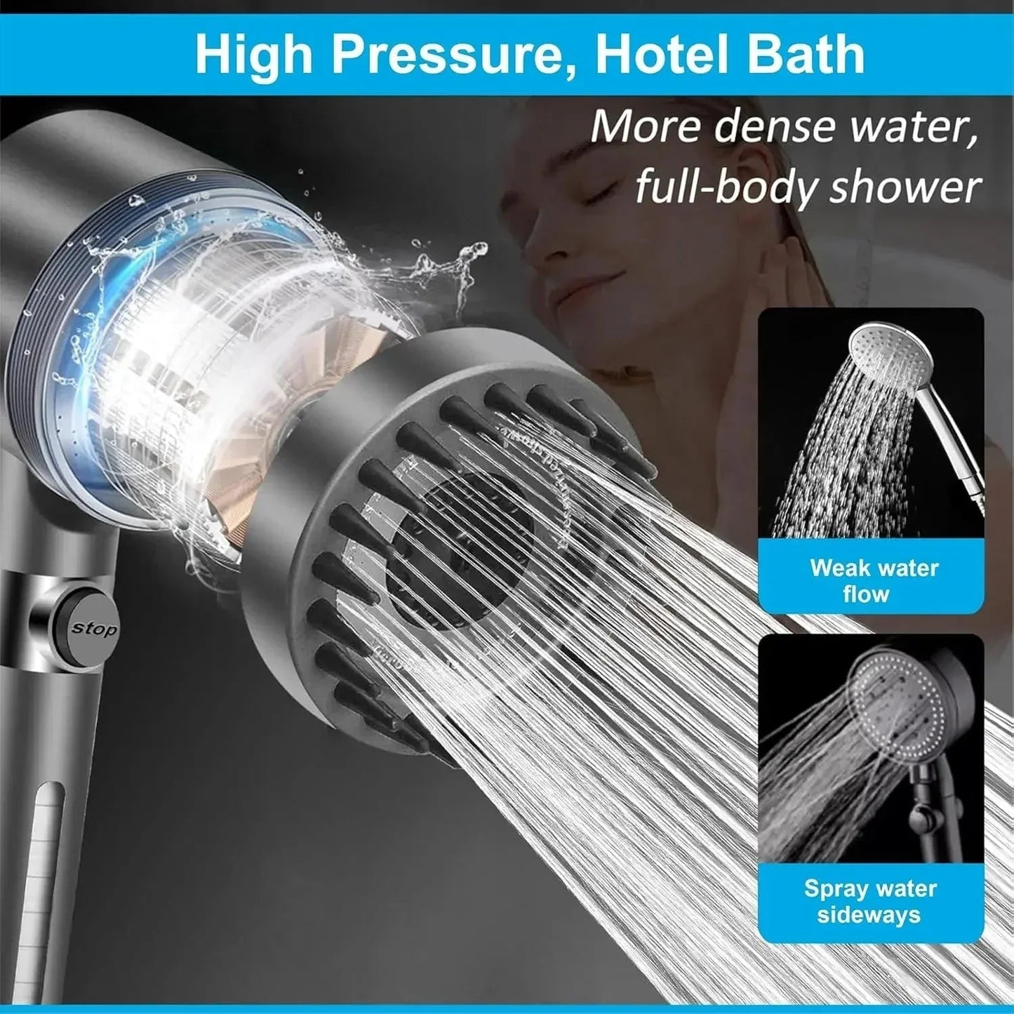 Snow 3 Modes ABS Black Finish Hand Shower Only
