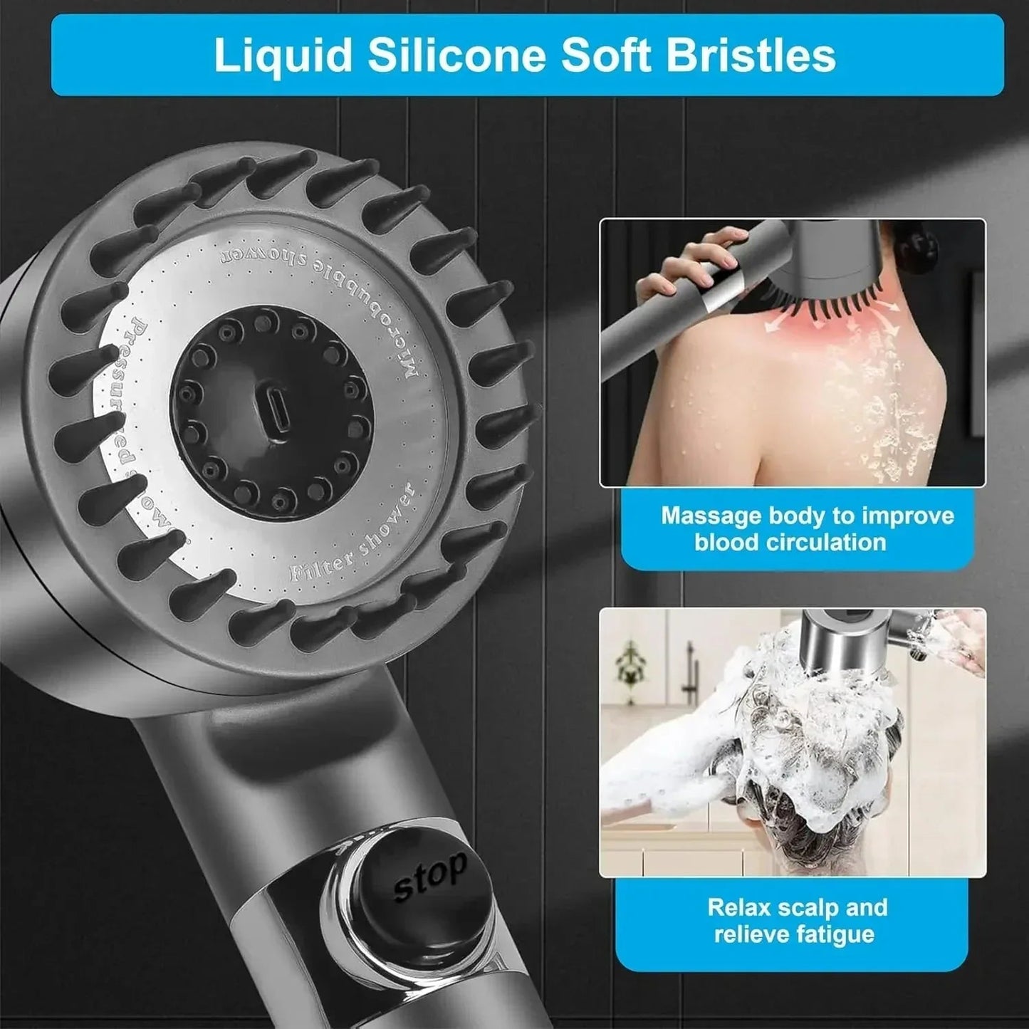 Snow 3 Modes ABS Black Finish Hand Shower Only