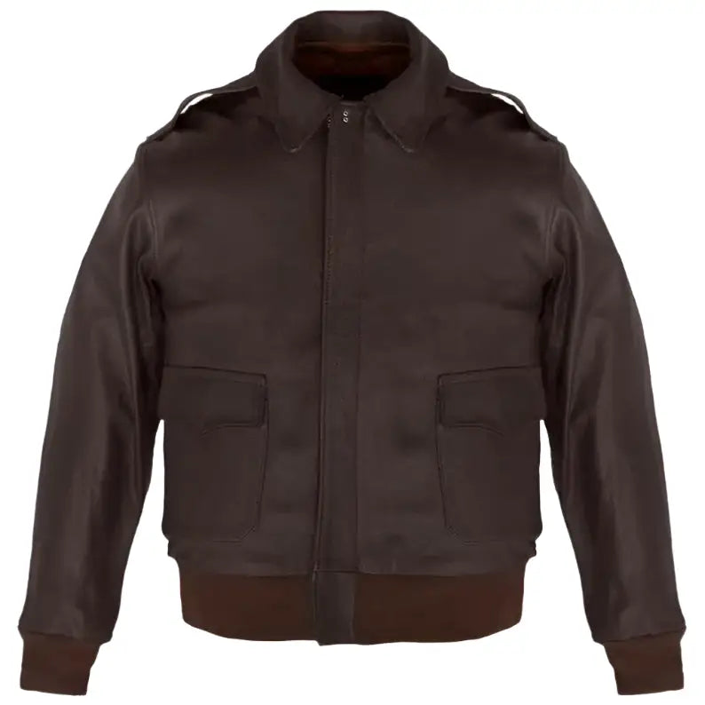 Men’s Wing Collar Leather Bomber Jacket