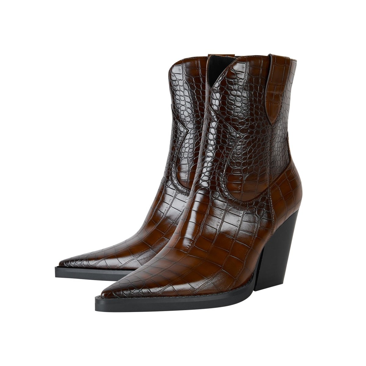 Rich Tone Leather Country Ankle Boots